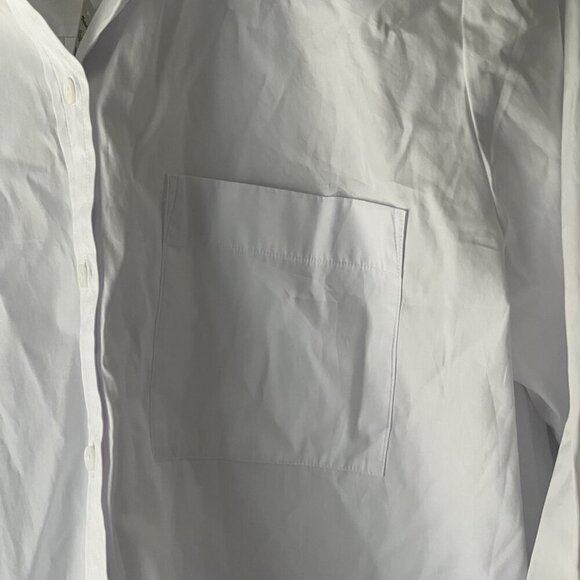 NWT Madewell Relaxed Button-Front 100% Cotton Shirt in Poplin, White, XL - Picture 7 of 9
